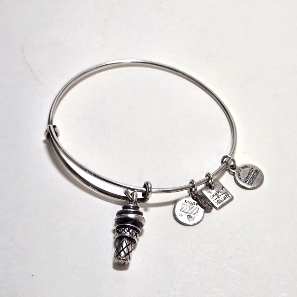 Alex and Ani Silver Bracelet Ice Cream Cone Has All Charms Excellent Condition